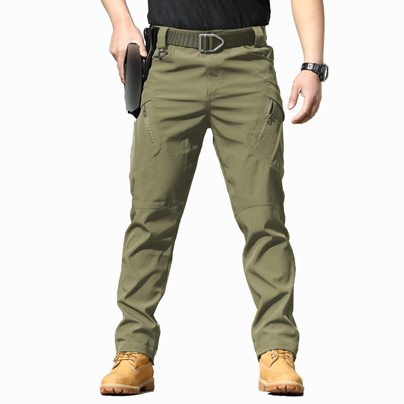 11f41705-6318-431c-a158-9731daa8629d.jpg Tactical Outdoor Stretch Overalls Loose Soft Shell Pants Waterproof - Image 4