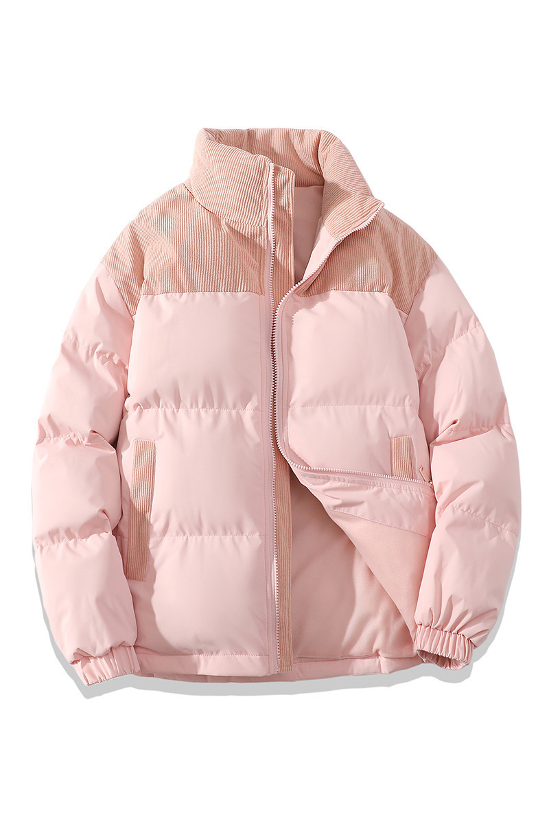 1227ae21-38e8-46a7-a54b-8f4f0096b857-1.jpg Winter Stand Collar Contrast-colored Coat Cotton Padded Jacket For Men Women Clothing - Image 8