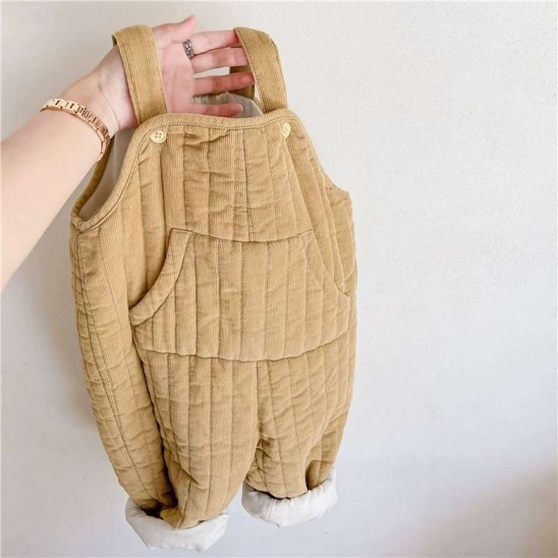 1deb73b9-3a81-4da0-a9c0-ca7dbb4da73d.jpg Baby Soft And Adorable Cute Corduroy Thick Quilted Overalls - Image 7