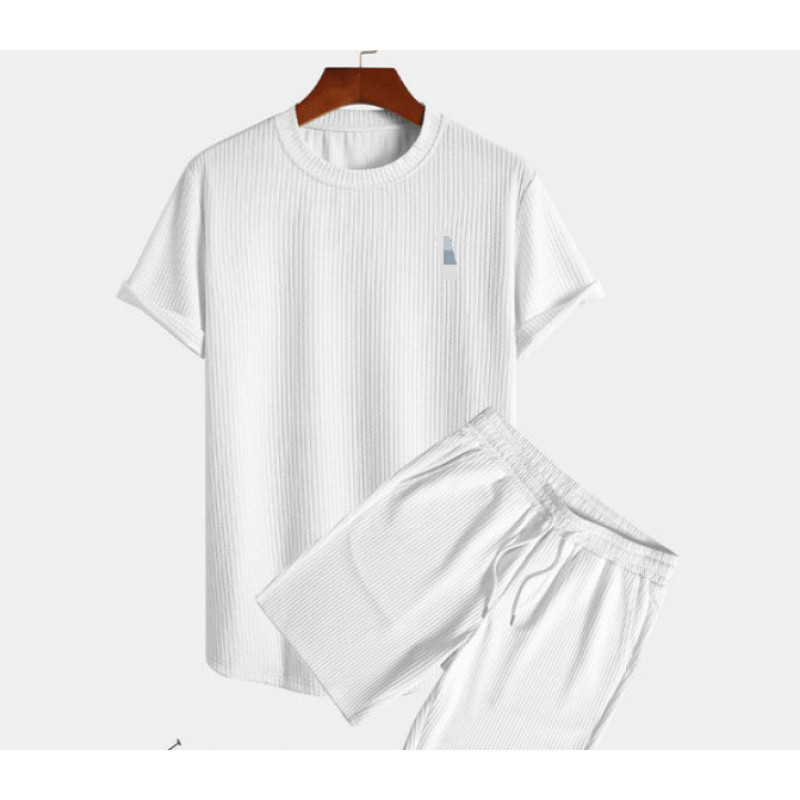 1e25f359-84db-440d-bc8f-26400c07de0d.jpg Round Neck Men's Short Sleeve Sports Fashion Loose Two-piece Suit - Image 3