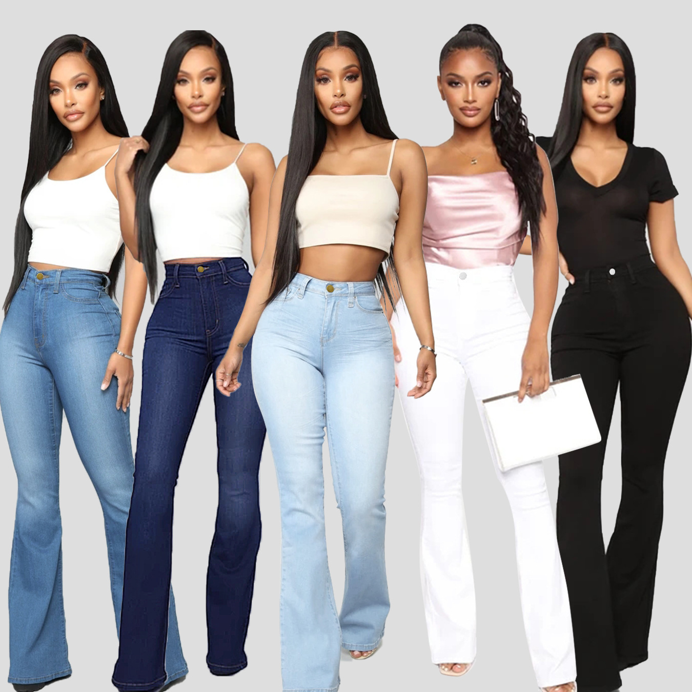 1fd6f2e4-5d95-4091-8cd7-d05b065a1feb.jpg Women's Classic High Waist Slim Denim Horseshoe Pants