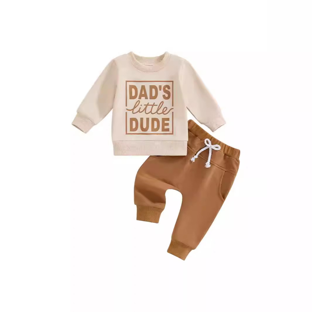 2652ad45-c3cc-43f5-8909-f41ef412aea1.jpg Children's Printing Letter Pullover Sweatshirt Suit - Image 6