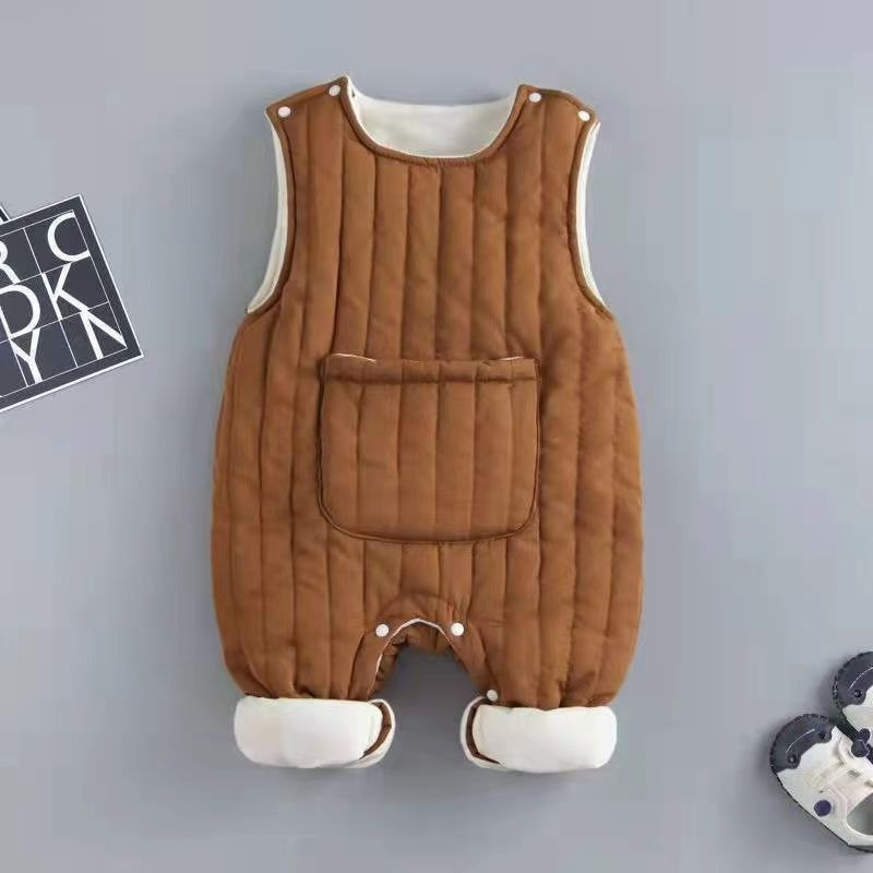 2b5789d7-707d-4bf0-b26f-6338a0be2356.jpg Autumn And Winter Clothing Fleece-lined Quilted Outwear Newborn Overalls