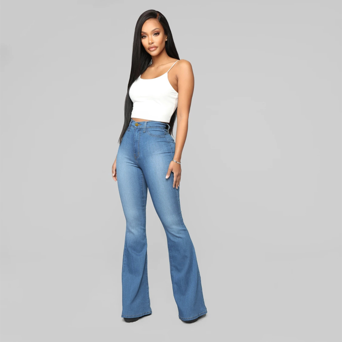 47149cbd-1afd-4d48-abc8-625e650a1d8f.jpg Women's Classic High Waist Slim Denim Horseshoe Pants - Image 7