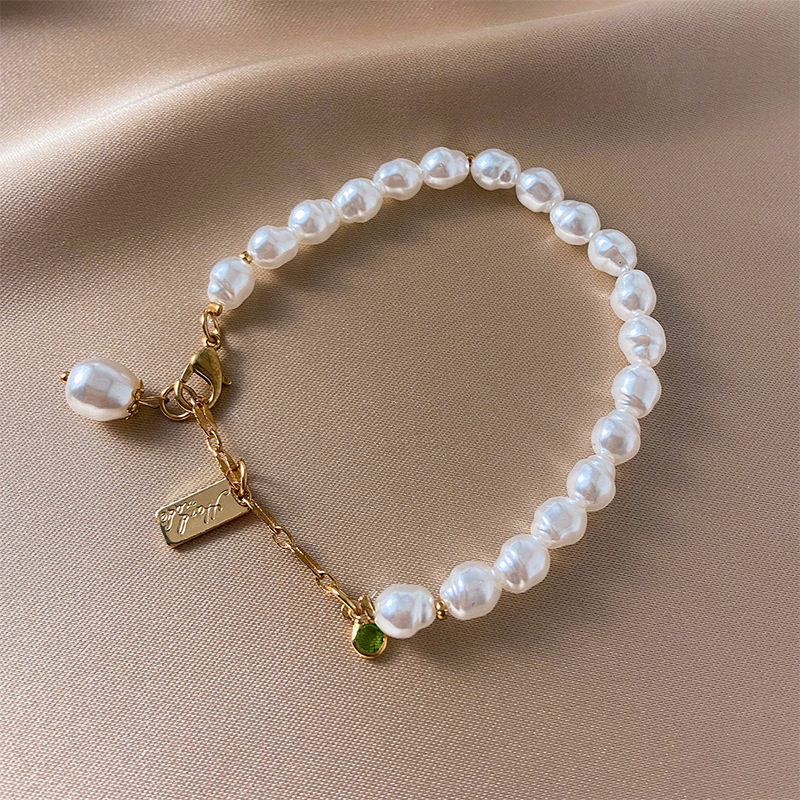 8352d152-4cd8-481a-84e4-728782ca025a.jpg Alloy Beads Retro Simple Double Layers Loving Heart Pearl Bracelet - Image 2