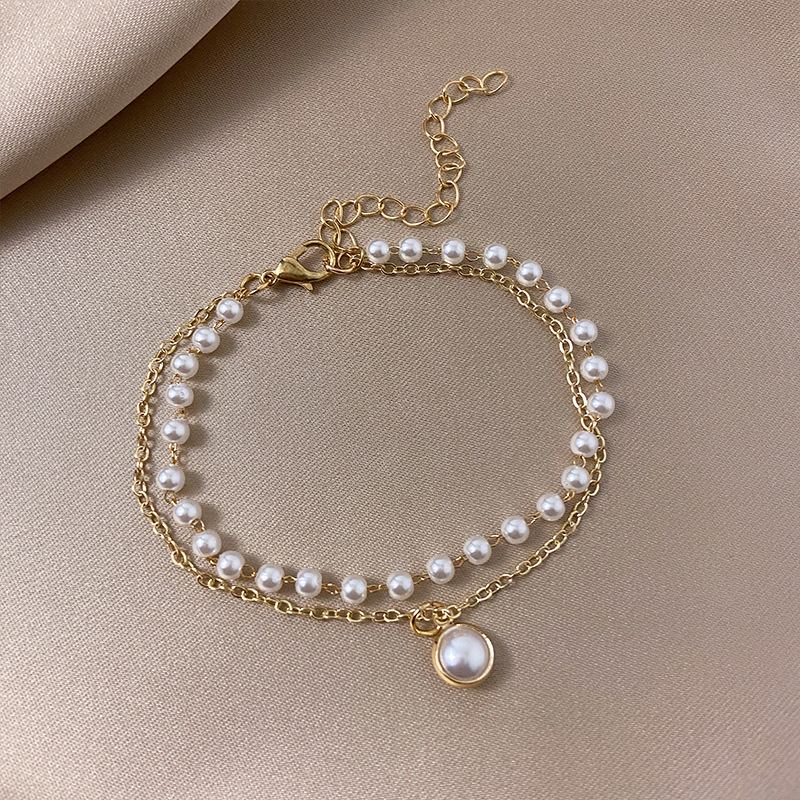 9bcd75e1-3aaf-473c-8da1-6055b1eabf1c.jpg Alloy Beads Retro Simple Double Layers Loving Heart Pearl Bracelet - Image 7