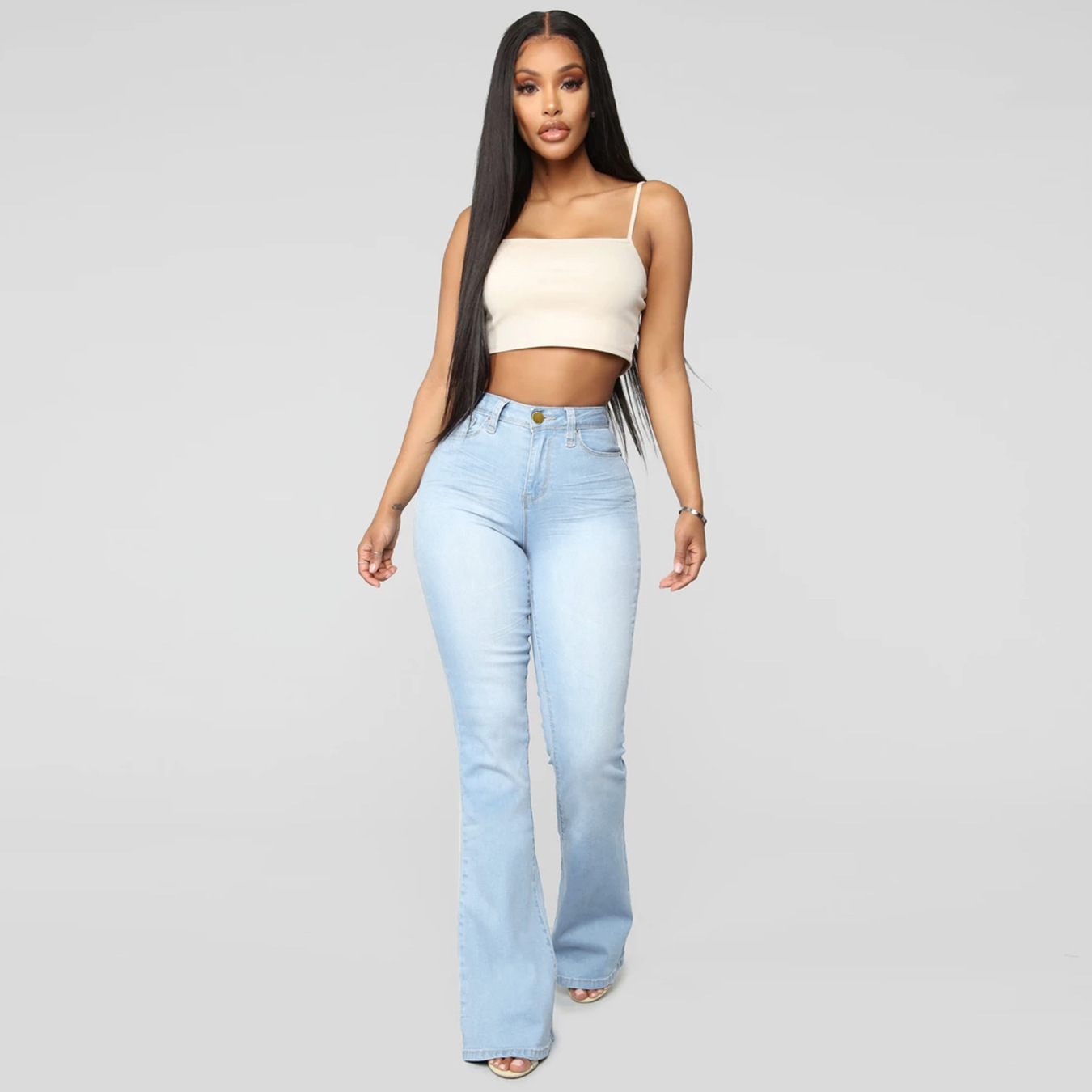 a0032cf3-9ab5-47f9-b3a2-6a4e0e5826b0.jpg Women's Classic High Waist Slim Denim Horseshoe Pants - Image 6