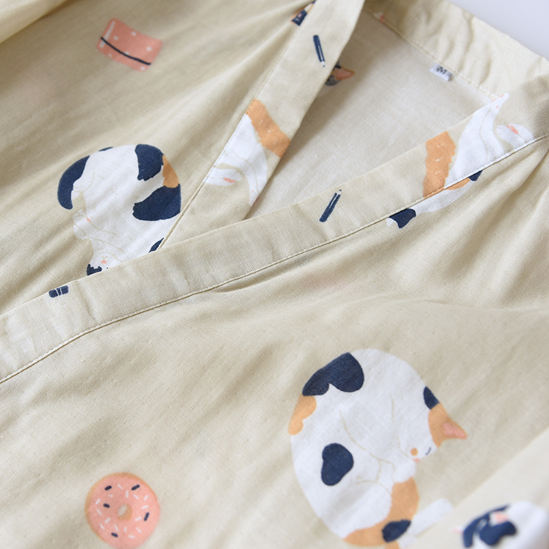 a1a3890a-3243-42cf-8e4b-9af3eb2c6b95.jpg Cardigan Cotton Loungewear Comfortable Suit Pajamas - Image 6