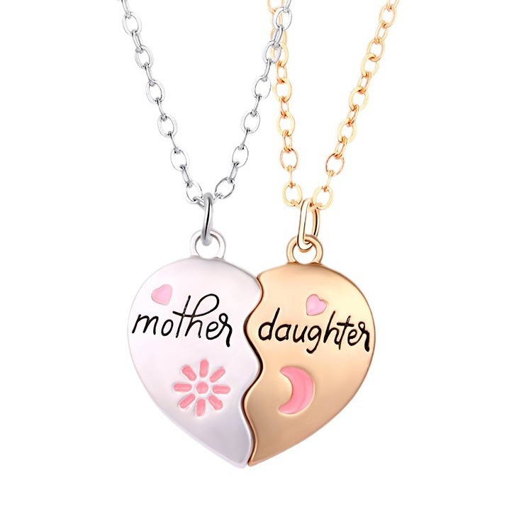 a474e940-c0f5-47c1-abc6-5d5953f5ed8b.jpg 2PCS Set Jewelry Mother Daughter Necklace Matching Heart Magnetic Pendant Fashion Gifts For Mother's Day - Image 5
