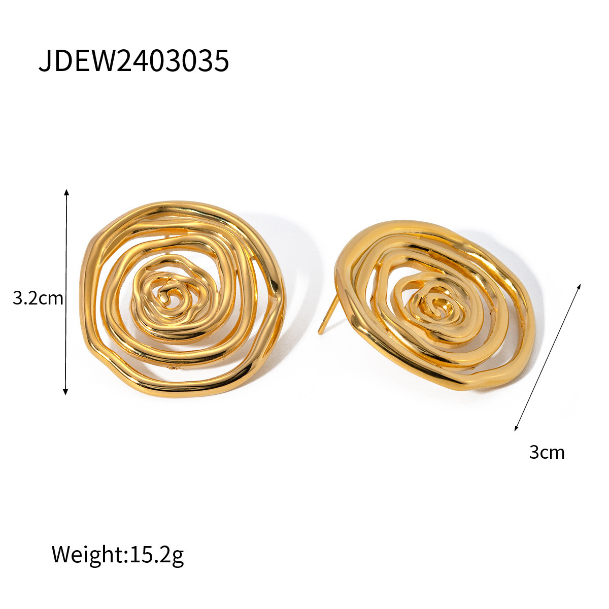 a5894d0c-5b43-4ef8-aca2-3019e29986c6.jpg 18K Gold Stainless Steel Golden Thread Hoop Earrings - Image 6
