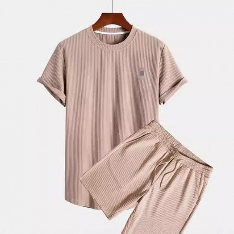 ce55b313-f032-43a4-810e-c085b8064af7.jpg Round Neck Men's Short Sleeve Sports Fashion Loose Two-piece Suit