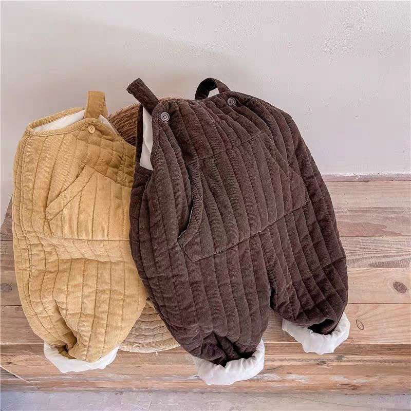 d585605e-972b-42a9-b652-1226b54eb09a.jpg Baby Soft And Adorable Cute Corduroy Thick Quilted Overalls - Image 2