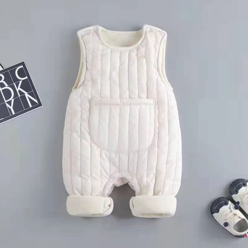 d7292e39-eb27-4263-80be-9b4fe2437eb3-1.jpg Autumn And Winter Clothing Fleece-lined Quilted Outwear Newborn Overalls - Image 2