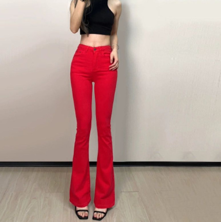ebca9d2b-d8dd-48ee-a33c-fcdd7206d0d3.jpg Women's Classic High Waist Slim Denim Horseshoe Pants - Image 9